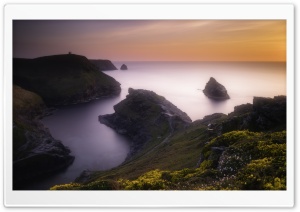 Seascape Photography Boscastle Sunset Ultra HD Wallpaper for 4K UHD Widescreen desktop, tablet & smartphone