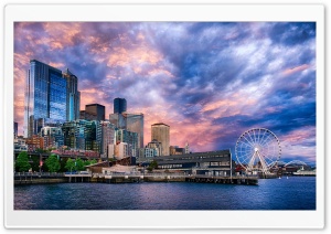 Seattle Great Wheel, Washington, USA Ultra HD Wallpaper for 4K UHD Widescreen desktop, tablet & smartphone