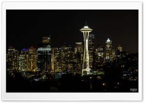 Seattle, Night Ultra HD Wallpaper for 4K UHD Widescreen desktop, tablet & smartphone