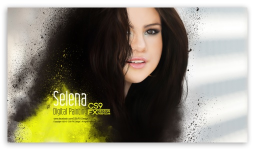 Selena Realism Digital Painting - CS9 Fx Design UltraHD Wallpaper for HD 16:9 ;