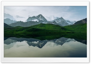 Serene Lake, Green Pasture and Majestic Mountain View Ultra HD Wallpaper for 4K UHD Widescreen Desktop, Lockscreen, Screensaver, TV, Tablet, Smartphone