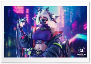 SF Blonde Girl, Unreal Engine 3D Graphics 4K UHD Wallpaper for Widescreen and UltraWide Desktop, UltraHD TV, Smartphone, Tablet