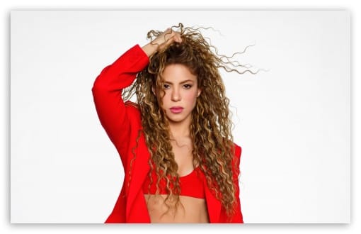 Shakira with Curly Hair in Red Outfit UltraHD Wallpaper for UHD 16:9 ; HD 16:9 ; UltraWide 21:9 24:10 32:9 32:10 ; Widescreen 16:10 ; Tablet 1:1 ; Mobile 9:16 9:19.5 9:20 ; Dual 16:10 16:9 ;