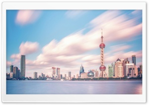 Shanghai, China, Skyline, Long Exposure 4K UHD Wallpaper for Widescreen and UltraWide Desktop, UltraHD TV, Smartphone, Tablet