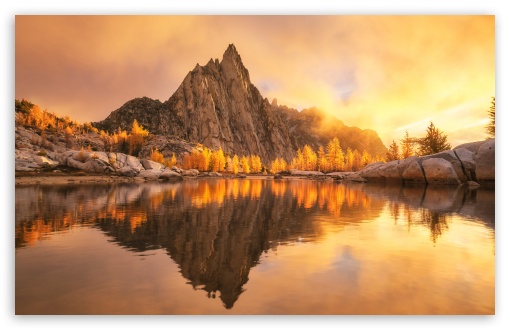 Sharp Peaks, Soft Glow, Tranquil Lake, Fall UltraHD Wallpaper for UHD 16:9 ; HD 16:9 ; UltraWide 21:9 24:10 32:9 32:10 ; Widescreen 16:10 5:3 ; Fullscreen 4:3 5:4 3:2 ; Tablet 1:1 ; Mobile 9:16 9:19.5 9:20 10:16 2:3 3:5 3:4 ; Dual 16:10 5:3 16:9 4:3 5:4 3:2 ;