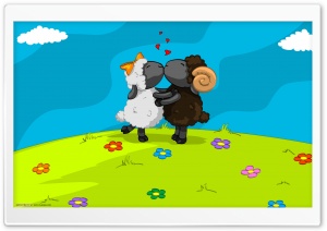 Sheeps In Love Ultra HD Wallpaper for 4K UHD Widescreen desktop, tablet & smartphone