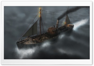 Ship On The Ocean Fantasy Ultra HD Wallpaper for 4K UHD Widescreen desktop, tablet & smartphone