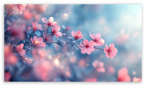 Shrub with Pink Flowers UltraHD Wallpaper for UHD 16:9 ; HD 16:9 ;