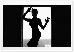 Silhouette Of Woman In Window Ultra HD Wallpaper for 4K UHD Widescreen desktop, tablet & smartphone