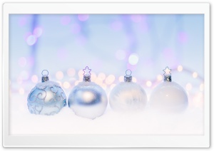 Silver Christmas Balls Ultra HD Wallpaper for 4K UHD Widescreen desktop, tablet & smartphone