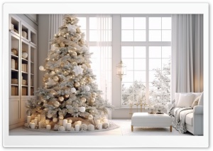 Silver Christmas Tree Home Ultra HD Wallpaper for 4K UHD Widescreen desktop, tablet & smartphone