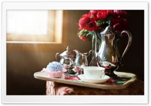 Silver Tea Set Ultra HD Wallpaper for 4K UHD Widescreen desktop, tablet & smartphone