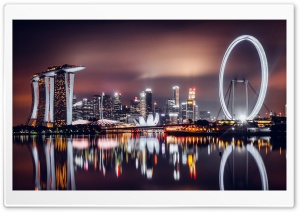Singapore City, Night Marina Bay Ultra HD Wallpaper for 4K UHD Widescreen desktop, tablet & smartphone