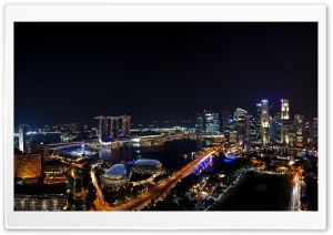 Singapore Night Panorama Ultra HD Wallpaper for 4K UHD Widescreen desktop, tablet & smartphone