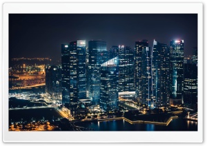 Singapore Skyscrapers Marina Bay Night Ultra HD Wallpaper for 4K UHD Widescreen desktop, tablet & smartphone
