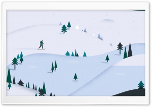 Skier in the Winter Wilderness 4K UHD Wallpaper for Widescreen and UltraWide Desktop, UltraHD TV, Smartphone, Tablet