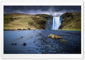 Skogafoss Waterfall, Iceland Ultra HD Wallpaper for 4K UHD Widescreen desktop, tablet & smartphone