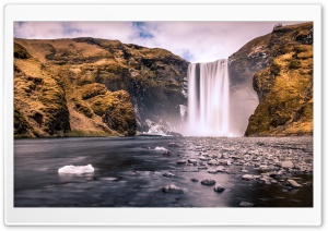 Skogafoss waterfall Long Exposure Ultra HD Wallpaper for 4K UHD Widescreen desktop, tablet & smartphone