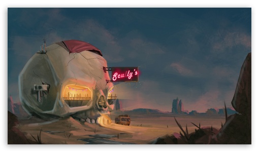Skull Bar In Desert UltraHD Wallpaper for UHD 16:9 ; HD 16:9 ;
