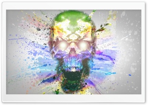 Skull-Splash Art Ultra HD Wallpaper for 4K UHD Widescreen desktop, tablet & smartphone
