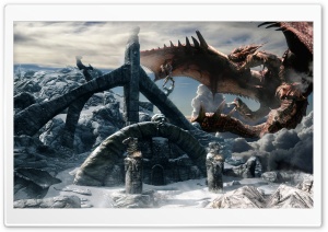 Skyrim Dragon Ultra HD Wallpaper for 4K UHD Widescreen desktop, tablet & smartphone