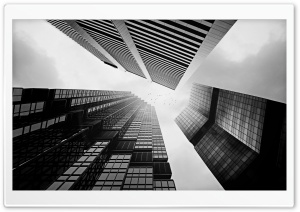 Skyscrapers In Black And White Ultra HD Wallpaper for 4K UHD Widescreen desktop, tablet & smartphone