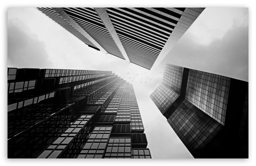 Skyscrapers In Black And White Ultra HD Desktop Background Wallpaper ...