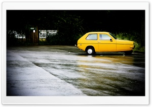Small Yellow Car 4K UHD Wallpaper for Widescreen and UltraWide Desktop, UltraHD TV, Smartphone, Tablet