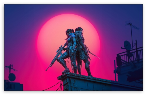 Snipers, Girls, Sunset, Digital Art UltraHD Wallpaper for UHD 16:9 ; HD 16:9 ; UltraWide 21:9 24:10 32:9 32:10 ; Widescreen 16:10 5:3 ; Fullscreen 4:3 5:4 3:2 ; Tablet 1:1 ; Mobile 9:16 9:19.5 9:20 9:21 9:22 10:16 2:3 3:5 3:4 ; Dual 16:10 5:3 16:9 4:3 5:4 3:2 ;