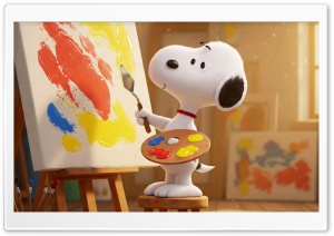 Snoopy, Artist, Painting 4K UHD Wallpaper for Widescreen and UltraWide Desktop, UltraHD TV, Smartphone, Tablet