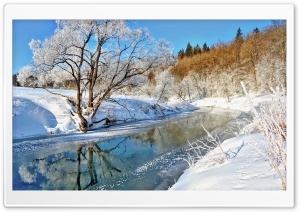 Snow Landscape Winter River Ultra HD Wallpaper for 4K UHD Widescreen desktop, tablet & smartphone