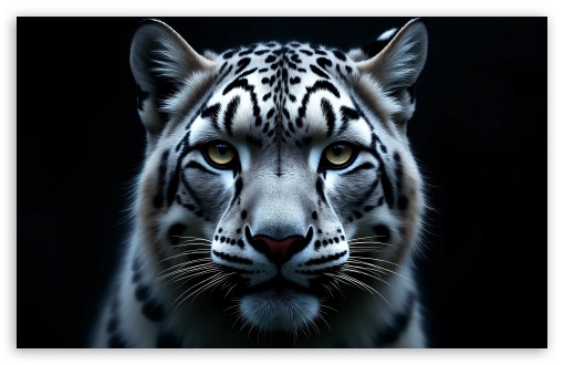 Snow Leopard Portrait in Low Light UltraHD Wallpaper for UHD 16:9 ; HD 16:9 ; Widescreen 16:10 5:3 ; Fullscreen 4:3 5:4 3:2 ; Tablet 1:1 ;