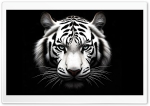 Snow Tiger Portrait 4K UHD Wallpaper for Widescreen and UltraWide Desktop, UltraHD TV, Smartphone, Tablet