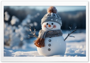 Snowman Outside Ultra HD Wallpaper for 4K UHD Widescreen Desktop, Lockscreen, Screensaver, TV, Tablet, Smartphone