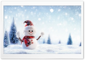 Snowman, Snowfall, Winter Ultra HD Wallpaper for 4K UHD Widescreen desktop, tablet & smartphone