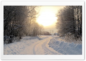 Snowy Country Road Winter Ultra HD Wallpaper for 4K UHD Widescreen desktop, tablet & smartphone