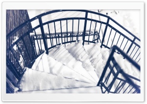 Snowy Spiral Stairs Ultra HD Wallpaper for 4K UHD Widescreen desktop, tablet & smartphone
