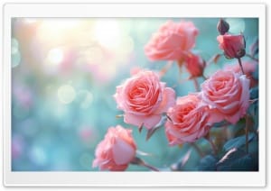 Soft Pink Roses Bloom 4K UHD Wallpaper for Widescreen and UltraWide Desktop, UltraHD TV, Smartphone, Tablet