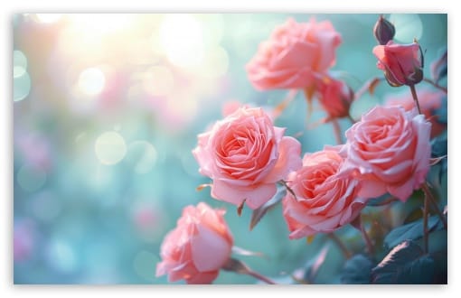 Soft Pink Roses Bloom UltraHD Wallpaper for UHD 16:9 ; HD 16:9 ; UltraWide 21:9 24:10 32:9 32:10 ; Widescreen 16:10 ; Tablet 1:1 ; Mobile 9:16 9:19.5 9:20 9:21 9:22 ; Dual 16:10 16:9 ; Triple 16:10 16:9 ;