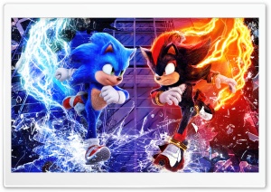 Sonic the Hedgehog 3, Sonic, Shadow, Duel, Movie 4K UHD Wallpaper for Widescreen and UltraWide Desktop, UltraHD TV, Smartphone, Tablet