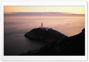 South Stack Island lighthouse, Wales, Sunset Ultra HD Wallpaper for 4K UHD Widescreen desktop, tablet & smartphone