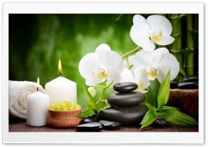 Spa, Candles, Flowers Ultra HD Wallpaper for 4K UHD Widescreen desktop, tablet & smartphone