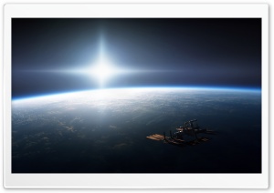 Space Station On Earth Orbit Ultra HD Wallpaper for 4K UHD Widescreen desktop, tablet & smartphone