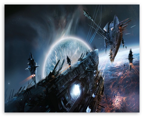 Spacehips UltraHD Wallpaper for Fullscreen 5:4 ;