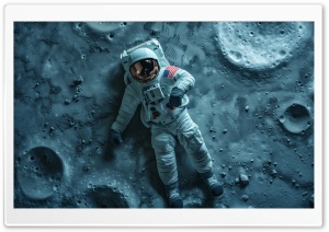 Spaceman, Moon, Space, Sitting 4K UHD Wallpaper for Widescreen and UltraWide Desktop, UltraHD TV, Smartphone, Tablet