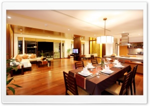 Spacious Dining Room Ultra HD Wallpaper for 4K UHD Widescreen desktop, tablet & smartphone