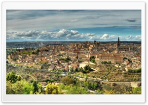 Spain Houses Toledo Clouds Ultra HD Wallpaper for 4K UHD Widescreen Desktop, Lockscreen, Screensaver, TV, Tablet, Smartphone