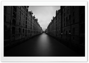 Speicherstadt Hamburg Germany Black and White 4K UHD Wallpaper for Widescreen and UltraWide Desktop, UltraHD TV, Smartphone, Tablet
