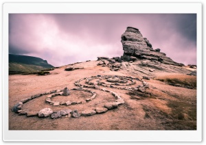 Sphinx a natural rock formation, Bucegi Natural Park, Romania Ultra HD Wallpaper for 4K UHD Widescreen desktop, tablet & smartphone
