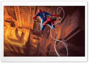 Spider-Man 2026 Movie Art Spider-Man Swinging through NYC 4K UHD Wallpaper for Widescreen and UltraWide Desktop, UltraHD TV, Smartphone, Tablet